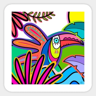 TROPICAL BIRDS Sticker